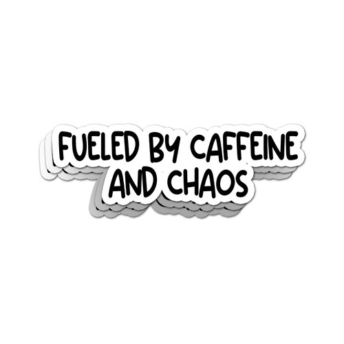 Fueled by Caffeine and Chaos Sticker Sarcastic Sarcasm Mom Decal Vinyl Die Cut Sticker Water-Resistand for Car Rear View Mirror Guitar Helmet Gift Idea Merchandise Decor Decal Stuff Fueled by Caffeine and Chaos Sticker Sarcastic Sarcasm Mom Decal Vinyl Die Cut Sticker Water-Resistand for Car Rear View Mirror Guitar Helmet Gift Idea Merchandise Decor Decal Stuff