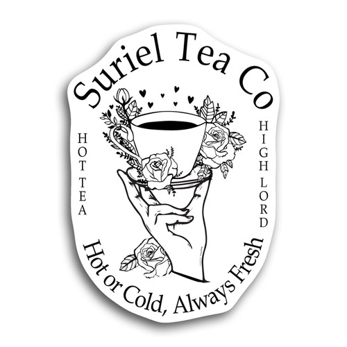 ACOTAR Sticker Suriel Tea Hot or Cold Always Fresh Sticker Inspired Vinyl Die Cut Sticker for Car Rear View Mirror Laptop Phone Water Bottle Guitar Helmet Gift Idea Merchandise Decor Decal Stuff
