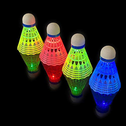 Sinknap 6Pcs/Set LED Badminton Shuttlecocks Colorful Light Up LED Badminton Birdies Night Lighting Glow in The Dark Goose Feather Badminton Balls for Outdoor and Indoor Sport Activities 6pcs