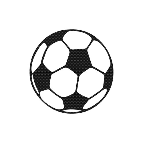 Soccer Ball Silhouette Vinyl Decal Notebook Car Laptop 5.5" x 5.5" (Carbon Fiber)