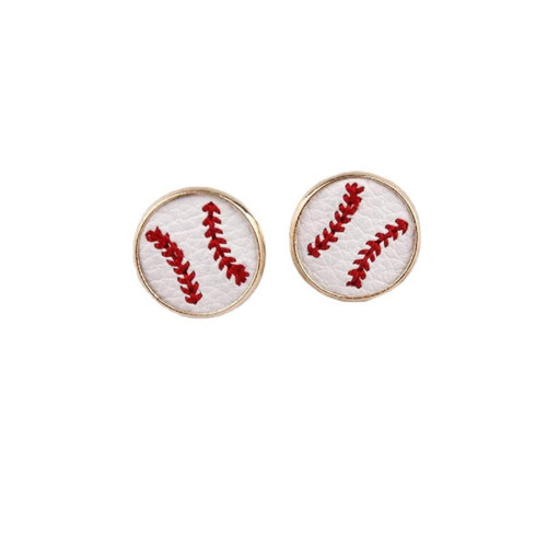 Mini Leather Round Soccer Baseball Sport Stud Earings Softball for Sport Ball Fans Player Baseball Stuff Friendship Handmade Jewelry-White Mini Leather Round Soccer Baseball Sport Stud Earings Softball for Sport Ball Fans Player Baseball Stuff Friendship Handmade Jewelry-White