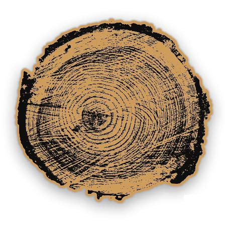 GT Graphics Tree Rings - 5" Vinyl Sticker - for Car Laptop I-Pad - Waterproof Decal