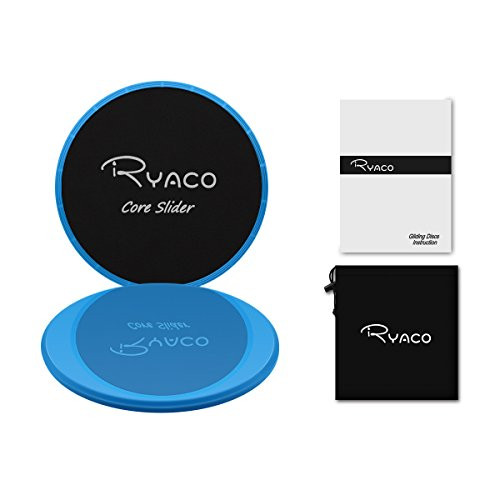 Ryaco Core Sliders, Dual Sided Strength Slides, Exercise Sliders Gliding Discs with Carry Bag, Use on Carpet or Hardwood Floors, Abdominal Exercise Equipment (Blue)