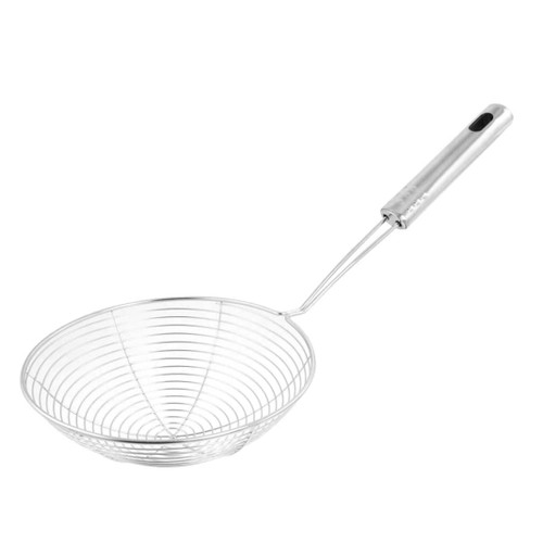 Strainer Skimmer Ladle Stainless Steel Skimmer Spoon Spider Mesh Filter Spoon for Noodles Cooking Frying Slotted Spoons for Cooking Pasta Spoon Skimmer Spoon Cooking Oil Filter Spider Strainer