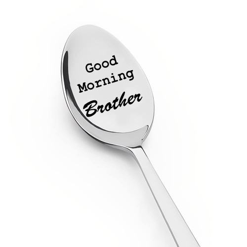 Gifts for Brother from Sister Brother, Good Morning Brother Spoon Engraved Stainless Steel Birthday Christmas Gifts for Brother Coffee Tea Spoon New Big Brother Gifts for Boys Gifts for Brother from Sister Brother, Good Morning Brother Spoon Engraved Stainless Steel Birthday Christmas Gifts for Brother Coffee Tea Spoon New Big Brother Gifts for Boys