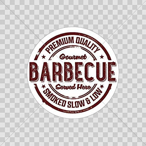 Vinyl Sticker Decals Barbecue Barbeque BBQ Barby Cooking Smoked Roasting braising and Grilling Sports Bike 5 X 5 in.