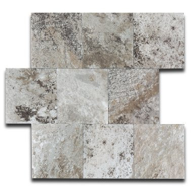 Yipscazo Peel and Stick Tile Backsplash, PVC Persia Grey Backsplash Stone Tile for Kitchen Peel and Stick (6" X 6", Sample Sheet)
