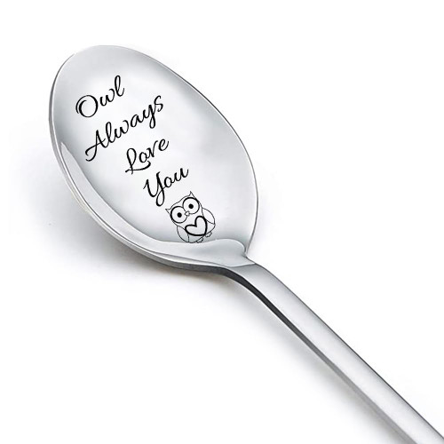 Funny Owl Gifts Spoon for Mom and Daughter Birthday Gifts for Women Girlfriend Wife Christmas gifts from Husband Boyfriend Stocking Stuffers for Him Best Friend Friendship Gifts for Teen Girls Boys
