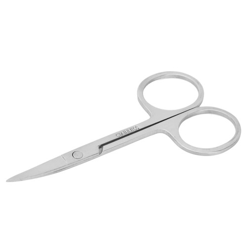 Fine Tip Eyebrow Scissors, Stainless Steel Curved Mouth Beauty Scissors for False Eyelashes