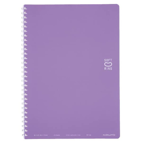 KOKUYO D Shaped Soft Ring Notebook, 6mm ruled w/dot-lines, 36 Lines, 40 Sheets, B5, Purple, Japan Import (SU-SV301BT-V) KOKUYO D Shaped Soft Ring Notebook, 6mm ruled w/dot-lines, 36 Lines, 40 Sheets, B5, Purple, Japan Import (SU-SV301BT-V)