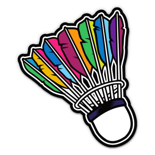Shuttlecock Stickers - 2 Pack of 3" Stickers - Waterproof Vinyl for Car, Phone, Water Bottle, Laptop - Badminton Decals (2-Pack)