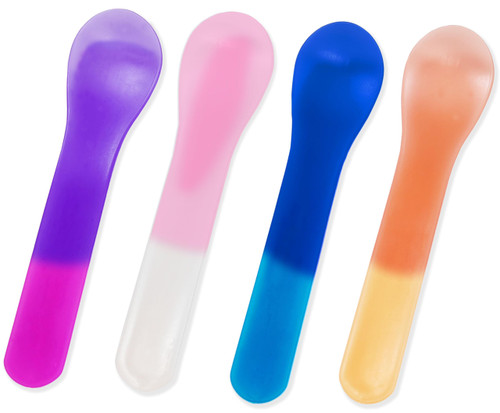 Change Color Dessert Spoons Ice Cream Spoons Reusable Spoons,4 Colors,Set of 28