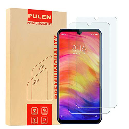 [3-Pack] PULEN for Xiaomi Redmi 7/Redmi Note 7/Note 7 Pro Screen Protector,HD Anti-Fingerprints Scratch Resistance Bubble Free 9H Hardness Tempered Glass for Redmi 7/Note 7/Note 7 Pro 2019