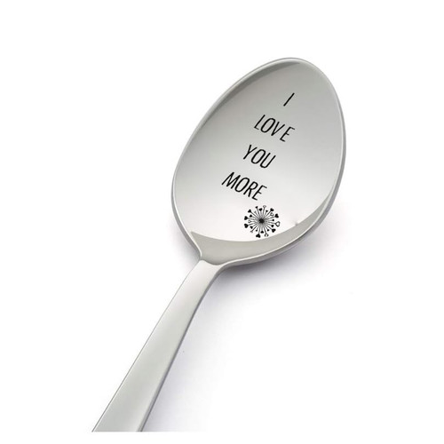 Couples Gifts Spoon for Boyfriend Girlfriend I Love You More Gift Spoons for Grandma Son Christmas Valentine's Day Gift for Husband Wife Coffee Tea Lovers Gift Spoon