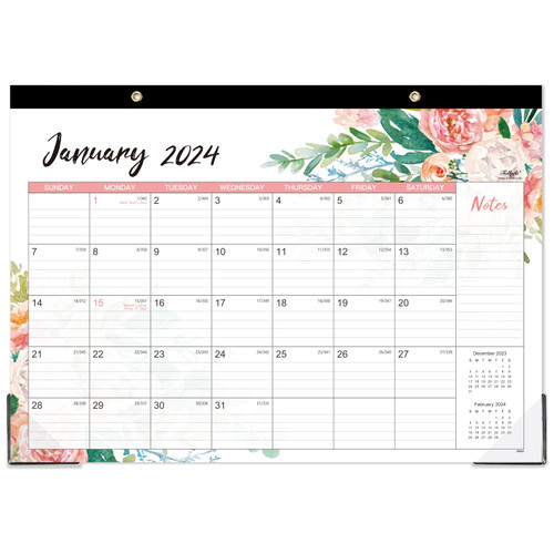 2024 Desk Calendar - Desk Calendar 2024,12 Monthly Desk/Wall Calendar 2-in-1, 16.8" x 12", January 2024 - December 2024, Thick Paper with Corner Protectors, Large Ruled Blocks - Blue Floral 2024 Desk Calendar - Desk Calendar 2024,12 Monthly Desk/Wall Calendar 2-in-1, 16.8" x 12", January 2024 - December 2024, Thick Paper with Corner Protectors, Large Ruled Blocks - Blue Floral