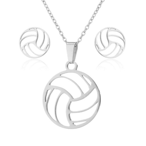 Fuqimanman2020 Stainless Steel Volleyball Necklace Set Volleyball Pendant Necklace Set Sport Jewelry Fuqimanman2020 Stainless Steel Volleyball Necklace Set Volleyball Pendant Necklace Set Sport Jewelry