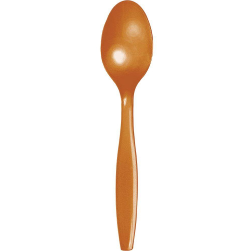 Creative Converting Spice Orange Plastic Spoons Party Supplies, Multicolor