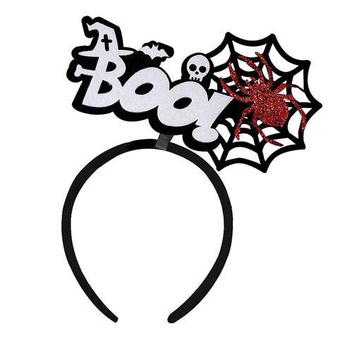 1 Pack Halloween Headband Halloween Boo Spider Bat Skull Headwear Glitter Hair Accessories for Women Girls Kids Hair Hoop for Halloween Party Supplies Costume Cosplay Decoration, One Size Fits Most