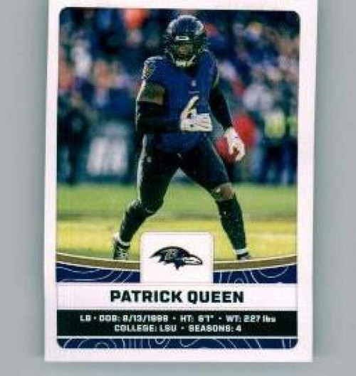 2023 Panini Stickers #122 Patrick Queen Baltimore Ravens Official Thin Mini Sticker NFL Football Trading Card