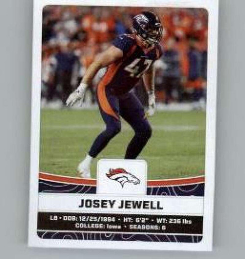 2023 Panini Stickers #250 Josey Jewell Denver Broncos Official Thin Mini Sticker NFL Football Trading Card