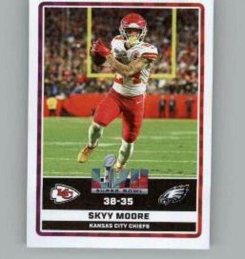 2023 Panini Stickers #41 Skyy Moore Kansas City Chiefs Official Thin Mini Sticker NFL Football Trading Card