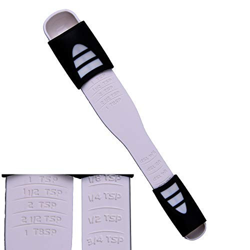Adjustable Measuring Spoon White,Creative Double End Adjustable Scale, Eight Stalls Measuring Spoon,Measuring Dry/Liquid Ingredients,Metering Spoon for Baking,Cooking,Coffee,Sugar,Salt,Powder.