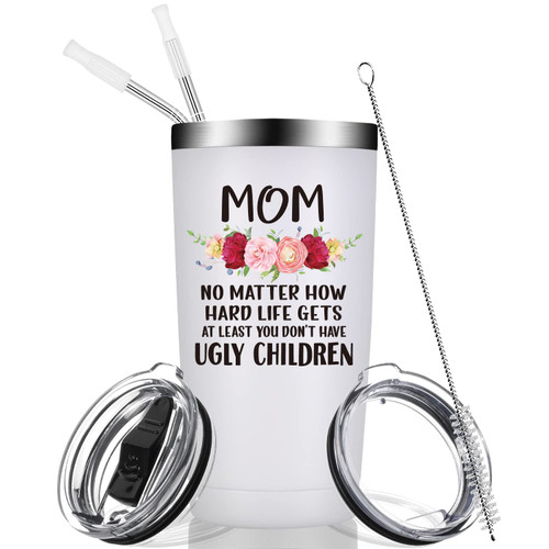 Gifts for Mom from Daughter, Son, Husband - First Mothers Day Gifts for Mom, Women, Wife - Funny Birthday Gifts Ideas for Mom -Personalized Best Mom Ever Presents for New Mom, Bouns Mom -20 oz Tumbler