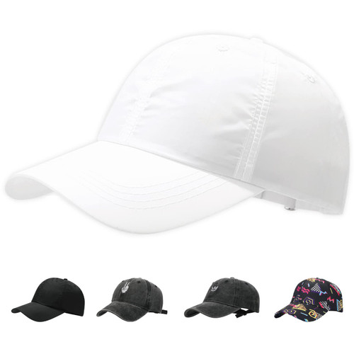 Gadfary Baseball Cap Women Mens Golf Hat Black Dad Hat Breathable Mesh Trucker Caps for Men Adjustable Strapback Cap (Quick Dry White)