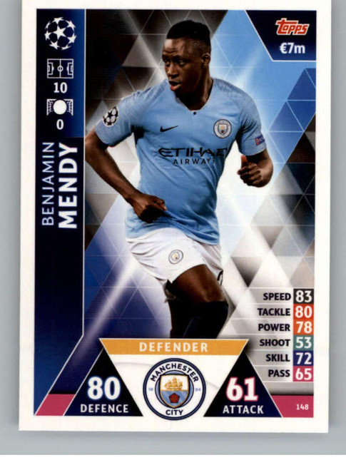2018-19 Topps UEFA Champions League Match Attax #148 Benjamin Mendy Manchester City FC Soccer Trading Card