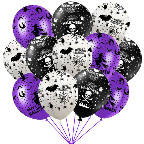 Halloween Balloons Halloween Party Supplies with Black Skull White Bat Purple Witch Halloween Latex Balloon for Halloween Party Decorations Halloween Theme Birthday Decorations 12Pcs Halloween Balloons Halloween Party Supplies with Black Skull White Bat Purple Witch Halloween Latex Balloon for Halloween Party Decorations Halloween Theme Birthday Decorations 12Pcs
