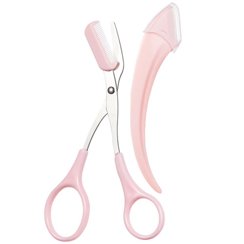 Mikinona 1 Set Eyebrow Trimmer eyebrow shaping razor facial razors eyebrow shaver eye brow cutters eyebrow razor men's tools eyebrow trimming scissors man Stainless steel comb dual purpose