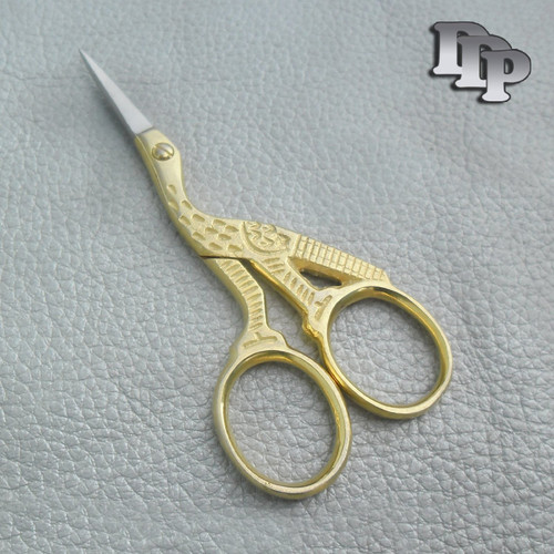 DDP - SCISSORS - STORK DESIGN, BROWN, POINTED TIPS, 3.5IN.
