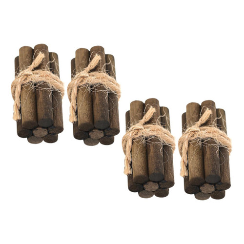 YARNOW 4pcs Toys Decor Doll House Scene Layout Firewood Small Firewood Pile Toy Firewood Model House Accessories Landscape Figurines Small Firewood Pile Model Fireplace Mini Wooden