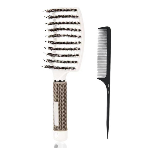 Beikalian Wet Hair Brush Detangling Brush,Detangler Brush for Curly, Thick,Straight Hair,Boar Bristle Hair Brush,Curved Vented Wet and Dry Hair Brushes for Women Kids Men