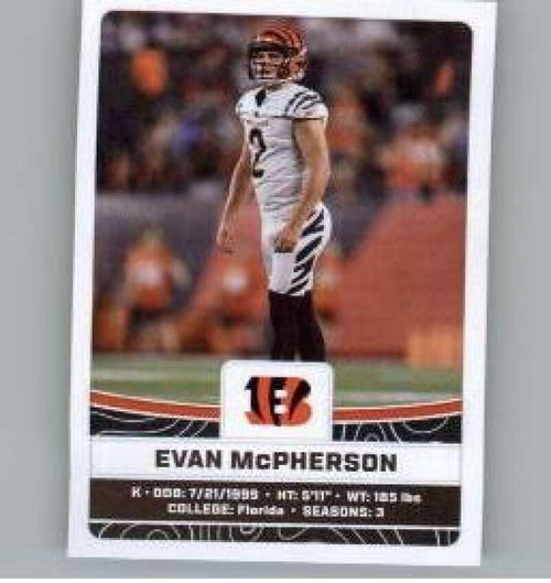 2023 Panini Stickers #141 Evan McPherson Cincinnati Bengals Official Thin Mini Sticker NFL Football Trading Card