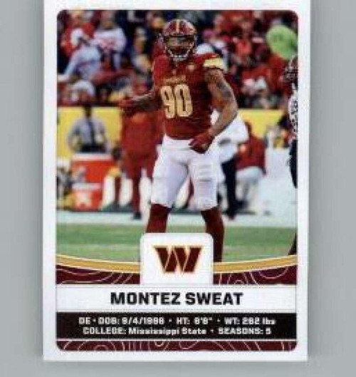 2023 Panini Stickers #362 Montez Sweat Washington Commanders Official Thin Mini Sticker NFL Football Trading Card