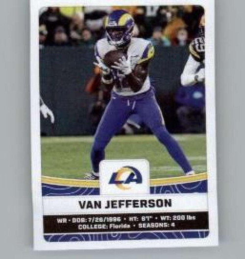 2023 Panini Stickers #518 Van Jefferson Los Angeles Rams Official Thin Mini Sticker NFL Football Trading Card