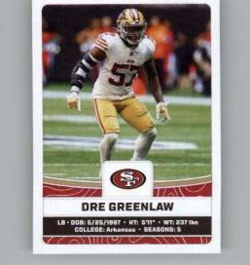 2023 Panini Stickers #537 Dre Greenlaw San Francisco 49ers Official Thin Mini Sticker NFL Football Trading Card