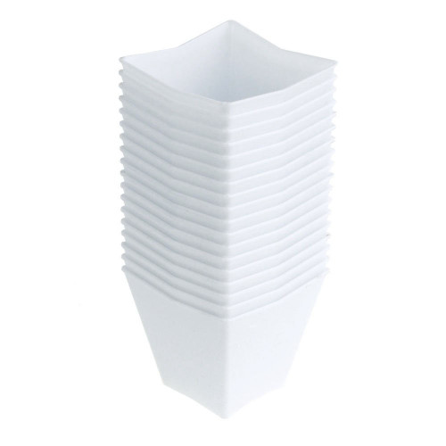 Homeford Plastic Mini Appetizer Dessert Trapezoid Bowls (2-1/2-Inch, White)