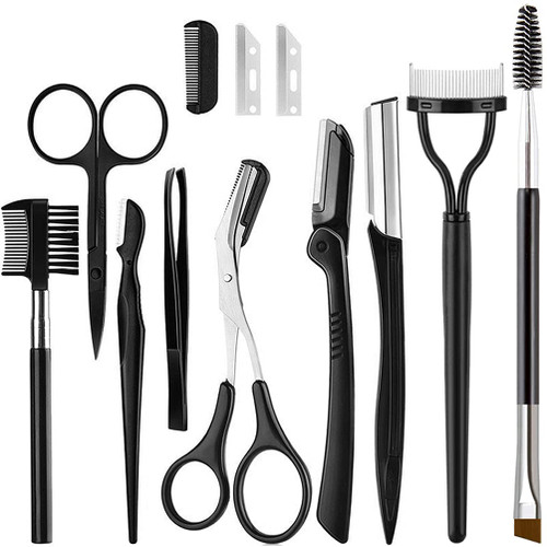 KINGMAS Eyebrow Razor, 9 in 1 Eyebrow Kit, Face Razors Facial Trimmer Shaver, Eyelash Comb, Angled Eyebrow Brush, Grooming Scissors, Tweezers for Women KINGMAS Eyebrow Razor, 9 in 1 Eyebrow Kit, Face Razors Facial Trimmer Shaver, Eyelash Comb, Angled Eyebrow Brush, Grooming Scissors, Tweezers for Women