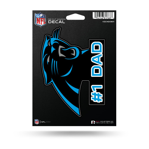 Rico Industries NFL Football Carolina Panthers #1 DAD 5" x 7" Vinyl Die-Cut Decal - Car/Truck/Home Accessory