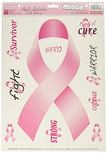 Beistle 54460 Pink Ribbons Peel 'N Place Sheet, 12 by 17-Inch