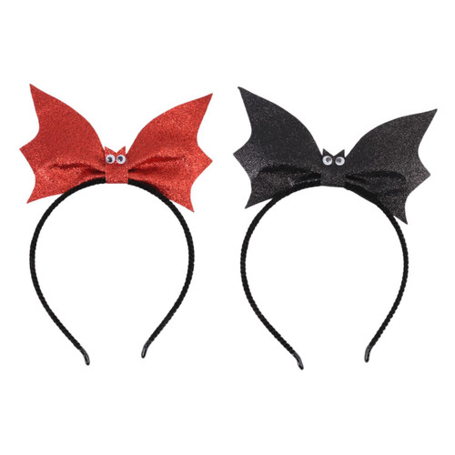 BESTOYARD 2Pcs bat headband Halloween Bat Hair Bands bat hairband vampire headband Halloween glitter headband girl headband skeleton headpiece bat ears hairband fabric cosplay animal Miss