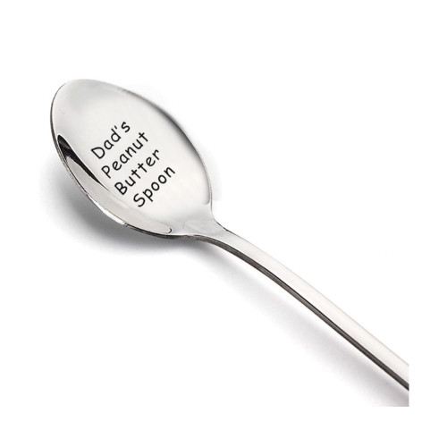 Dad Gifts Spoons from Daughter Son Dad's Peanut Butter Spoon for Dad Birthday Christmas Gift for Dad Daddy Peanut Butter Lover Gifts for Father Daddy Engraved Spoon