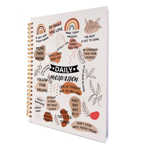 GOLSOO Inspirational Daily Affirmation Hardcover Spiral Notebook 6x8 Inches, Daily Motivation Spiral Journal Notebook Diary for Study Notes Work Writing, 160 Pages