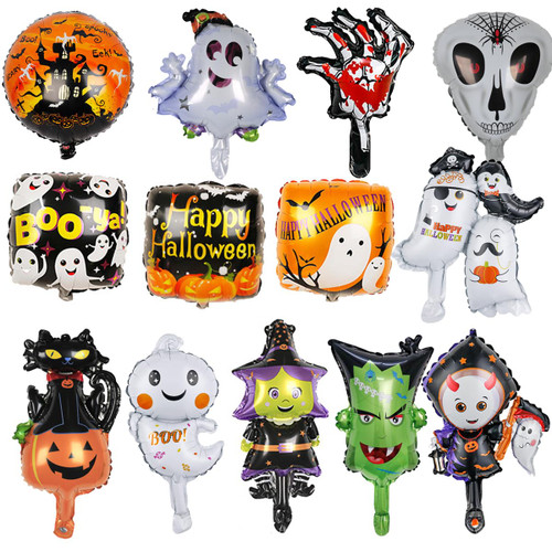 13Pcs Halloween Foil Balloons Ghost Mylar Balloons Pumpkin Foil Helium Aluminum Balloons Bat Cat Witch Skeleton Blood Double-sided Design Halloween Party Decoration Party Favors 13Pcs Halloween Foil Balloons Ghost Mylar Balloons Pumpkin Foil Helium Aluminum Balloons Bat Cat Witch Skeleton Blood Double-sided Design Halloween Party Decoration Party Favors