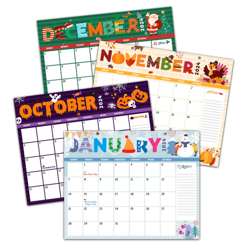 Desk Calendar 2024-2025 Wall Calendar 18 Monthly Planner, 8x10 Inches Family Small Desk Calendar from January 2024 to June 2025 with Beige hook - A01