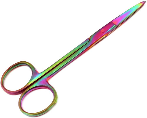 Multi Titanium Color Rainbow IRIS Scissors 4.5" Straight Stainless Steel by G.S ONLINE STORE