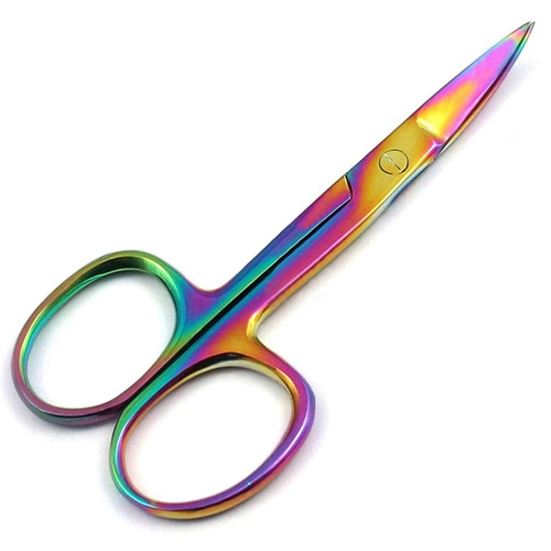 LAJA IMPORTS RAINBOW STAINLESS STEEL CURVED EDGE SCISSORS EYEBROWS BEAUTY MAKEUP TOOL EYEBROW SCISSORS LAJA IMPORTS RAINBOW STAINLESS STEEL CURVED EDGE SCISSORS EYEBROWS BEAUTY MAKEUP TOOL EYEBROW SCISSORS