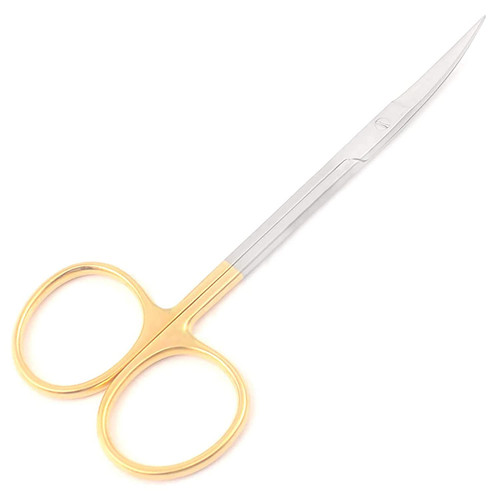 Premium Iris Supercut Micro Dissecting Scissors Curved 4.5" with One Serrated Blade Premium Iris Supercut Micro Dissecting Scissors Curved 4.5" with One Serrated Blade